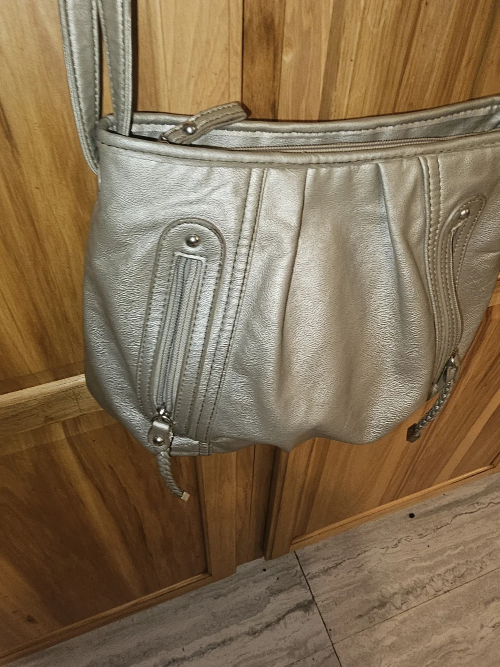 Apt. 9 Silver Metallic Crossbody Bag